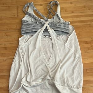 Lululemon white and grey tank top with a built in sports bra